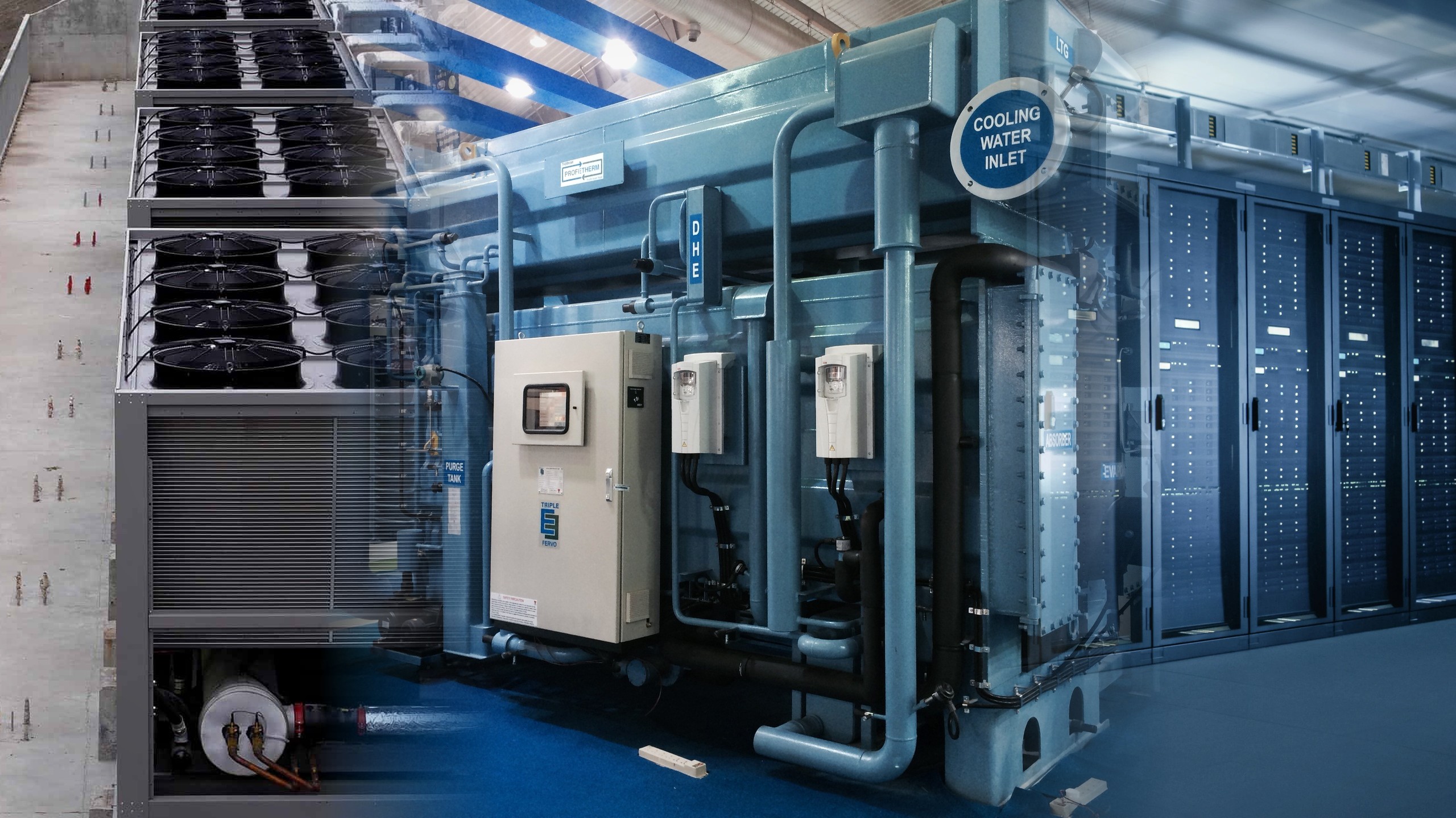 VayuTherma Vapour Absorption Machine (VAM) plant integrated with a data centre cooling system